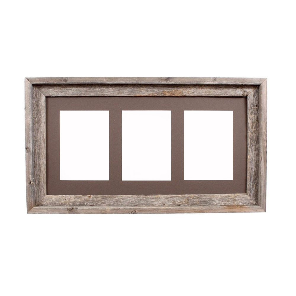 5" x 7" Gray Wood Hanging Picture Frame with Mat