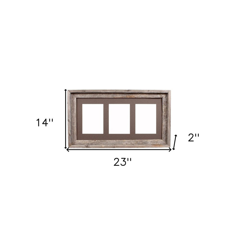 5" x 7" Gray Wood Hanging Picture Frame with Mat
