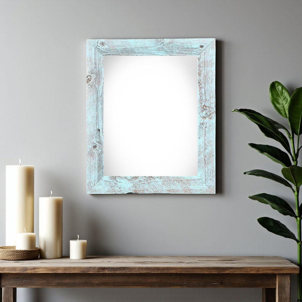 11" x 14" Blue Wood Hanging Picture Frame