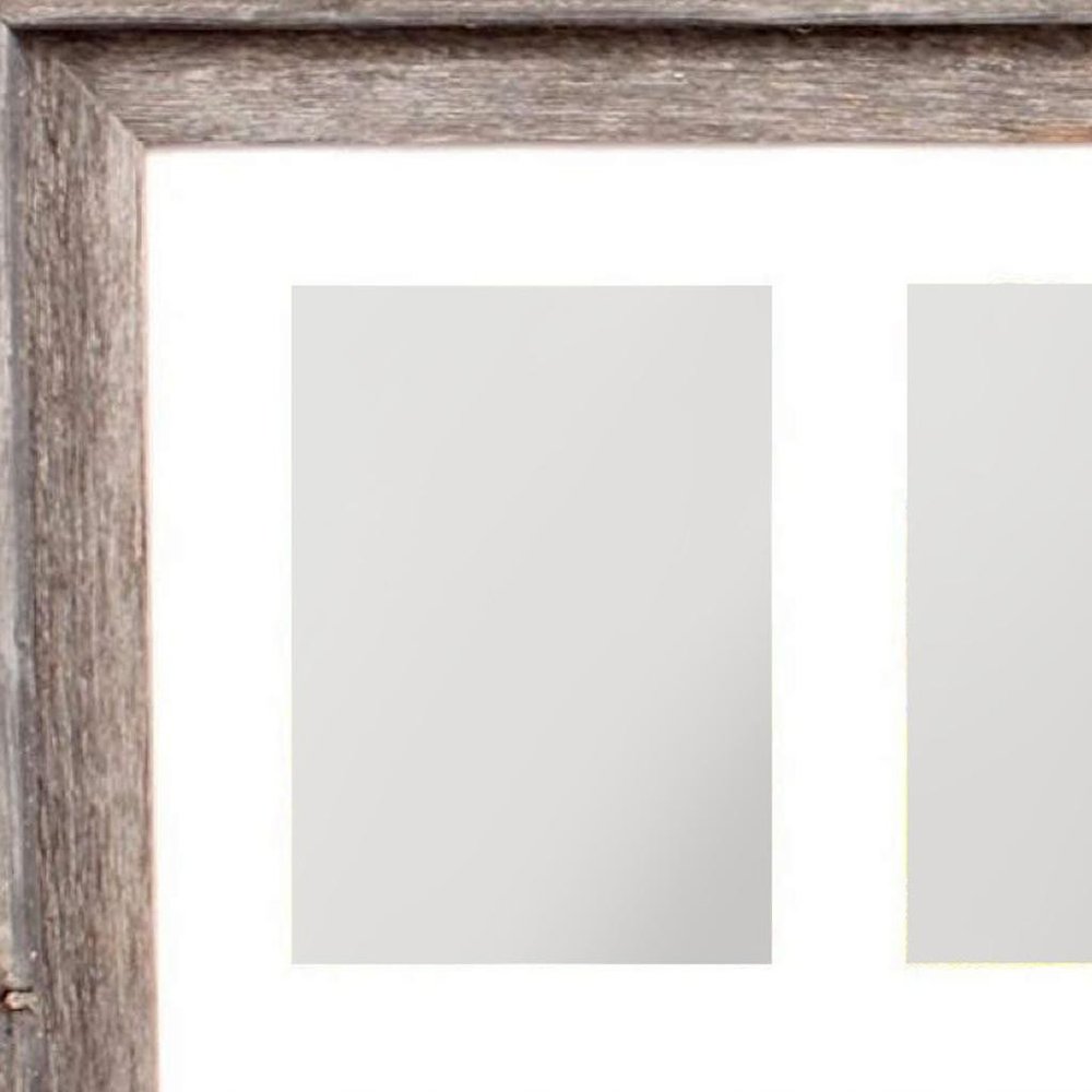 5" x 7" Gray Distressed Reclaimed Wood Hanging Picture Frame with Mat