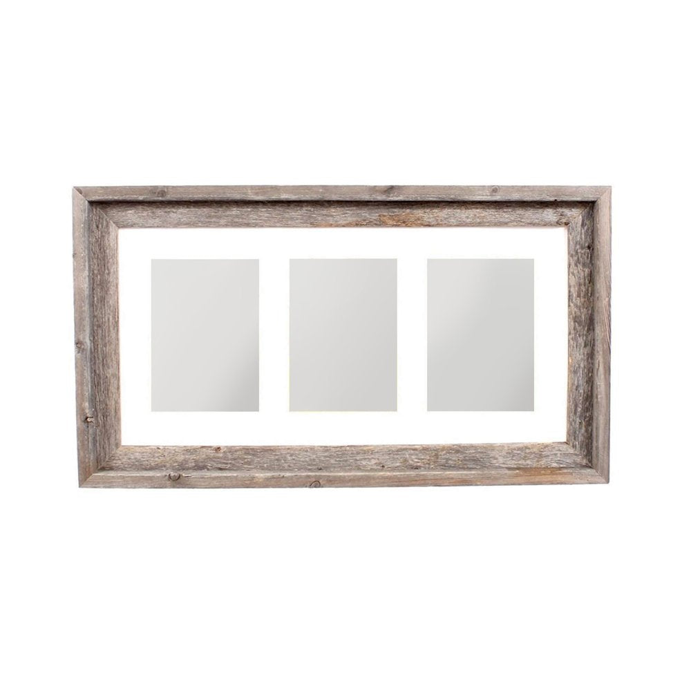 5" x 7" Gray Distressed Reclaimed Wood Hanging Picture Frame with Mat