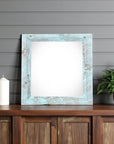 8" x 8" Blue Wood Tabletop Picture Frame