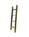 48" Black And Brown Distressed Solid Wood Four Step Ladder Shelf