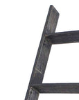 48" Black And Brown Distressed Solid Wood Four Step Ladder Shelf