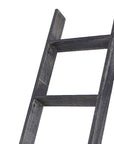 48" Black And Brown Distressed Solid Wood Four Step Ladder Shelf