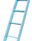 57" Turquoise Distressed Solid Wood Five Step Ladder Shelf