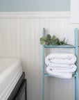 57" Turquoise Distressed Solid Wood Five Step Ladder Shelf