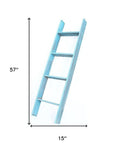 57" Turquoise Distressed Solid Wood Five Step Ladder Shelf