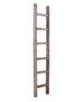 72" Gray Distressed Solid Wood Seven Step Ladder Shelf