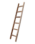 72" Gray Distressed Solid Wood Four Step Ladder Shelf