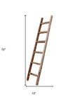 72" Gray Distressed Solid Wood Four Step Ladder Shelf