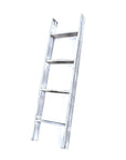 49" White Distressed Solid Wood Four Step Ladder Shelf