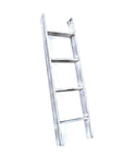 49" White Distressed Solid Wood Four Step Ladder Shelf