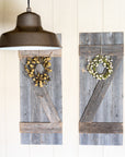 Set of Two 36" X 14" Gray Solid Wood Wall Decor