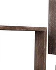 Set of Three Espresso Wood Square Hanging Dimensional Sculpture