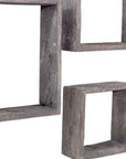 Set of Three Espresso Wood Square Hanging Dimensional Sculpture