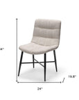 Set Of Two White And Black Upholstered Fabric Open Back Side Chairs