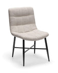 Set Of Two White And Black Upholstered Fabric Open Back Side Chairs
