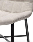 Set Of Two White And Black Upholstered Fabric Open Back Side Chairs