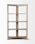 72" Brown Solid Wood and Wood Four Tier Bookcase