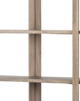 72" Brown Solid Wood and Wood Four Tier Bookcase