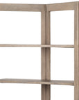72" Brown Solid Wood and Wood Four Tier Bookcase