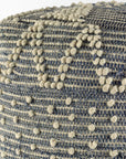 18" Blue Geometric Pouf Ottoman