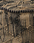 20" Jute Cylinder Geometric Pouf Ottoman