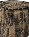 20" Jute Cylinder Geometric Pouf Ottoman