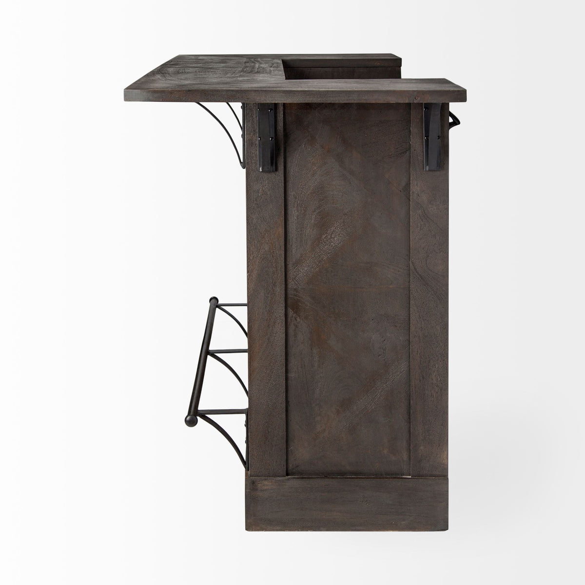 29" Gray Solid Wood Rolling Kitchen Island With Storage