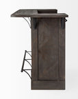 29" Gray Solid Wood Rolling Kitchen Island With Storage