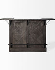 29" Gray Solid Wood Rolling Kitchen Island With Storage