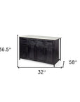 Solid Iron Black Body White Marble Top Kitchen Island With 4 Drawer