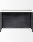 Solid Iron Black Body White Marble Top Kitchen Island With 4 Drawer