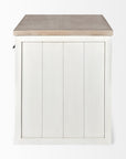 White And Brown Two Tone Wooden Kitchen Island With 3 Drawers