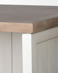 White And Brown Two Tone Wooden Kitchen Island With 3 Drawers