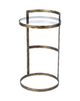 27" Gold And Clear Glass Round End Table