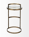 27" Gold And Clear Glass Round End Table