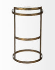 27" Gold And Clear Glass Round End Table