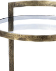 27" Gold And Clear Glass Round End Table