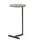 15" Natural and Black Solid Wood and Metal