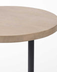 15" Natural and Black Solid Wood and Metal