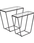 10" Clear Glass and Metal Frame Console Table