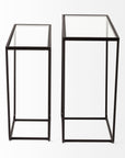 10" Clear Glass and Metal Frame Console Table