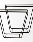 10" Clear Glass and Metal Frame Console Table