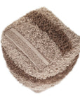 18" Beige Striped Pouf Ottoman