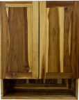 24" Brown Solid Wood Wall Mounted Accent Cabinet