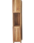 14" Brown Wood Shaker Style Double Door Linen Cabinet