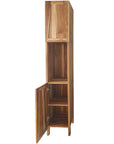 14" Brown Wood Shaker Style Double Door Linen Cabinet