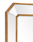 Recatngle Gold Leaf Mirror With Angled Corners Frame